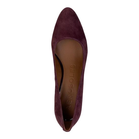 Aerosoles Women's Betsy Suede Block Heel Pumps Fig Size 8 1/2 - Picture 4 of 5